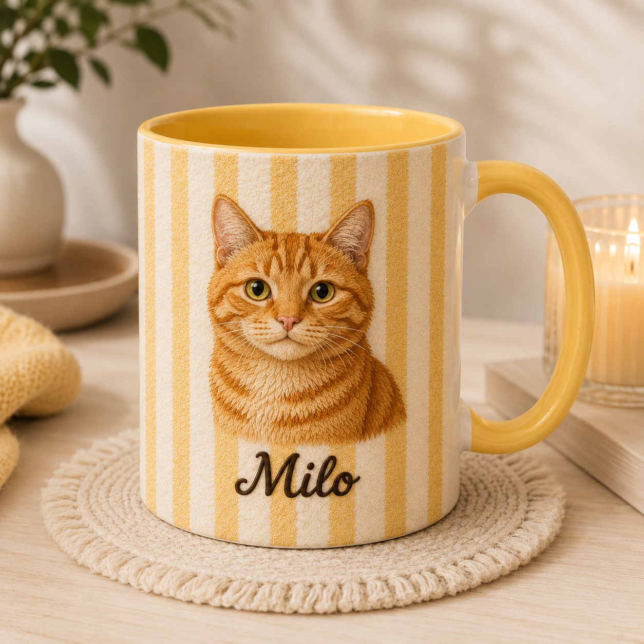 Custom Striped Pet Mug