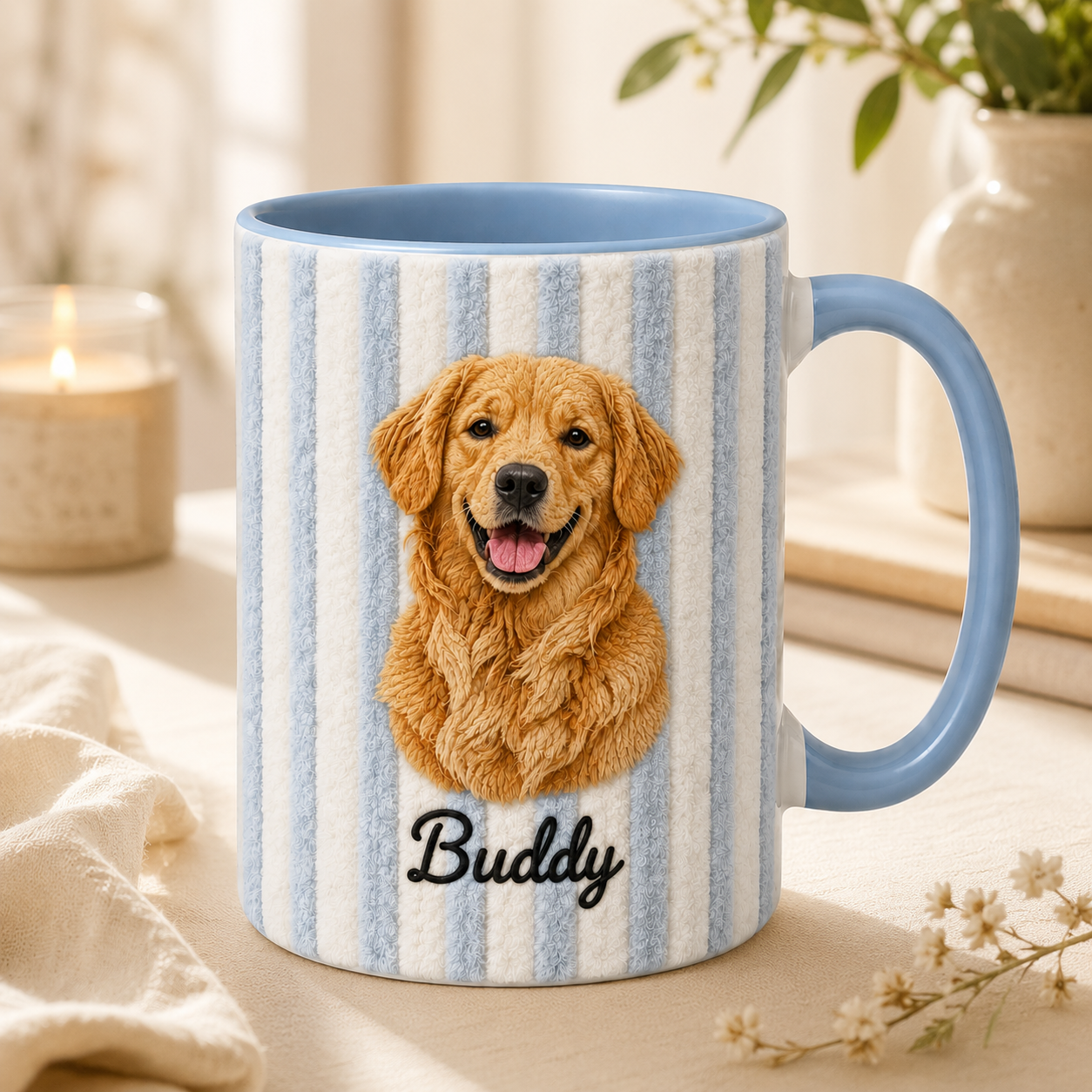 Custom Striped Pet Mug
