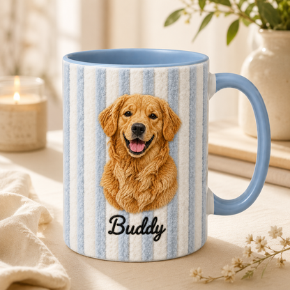 Custom Striped Pet Mug