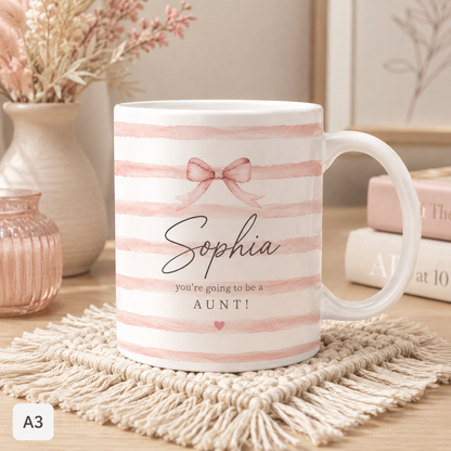 Personalized Aunt Announcement Mug