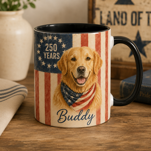 Personalized Patriotic Dog Mug
