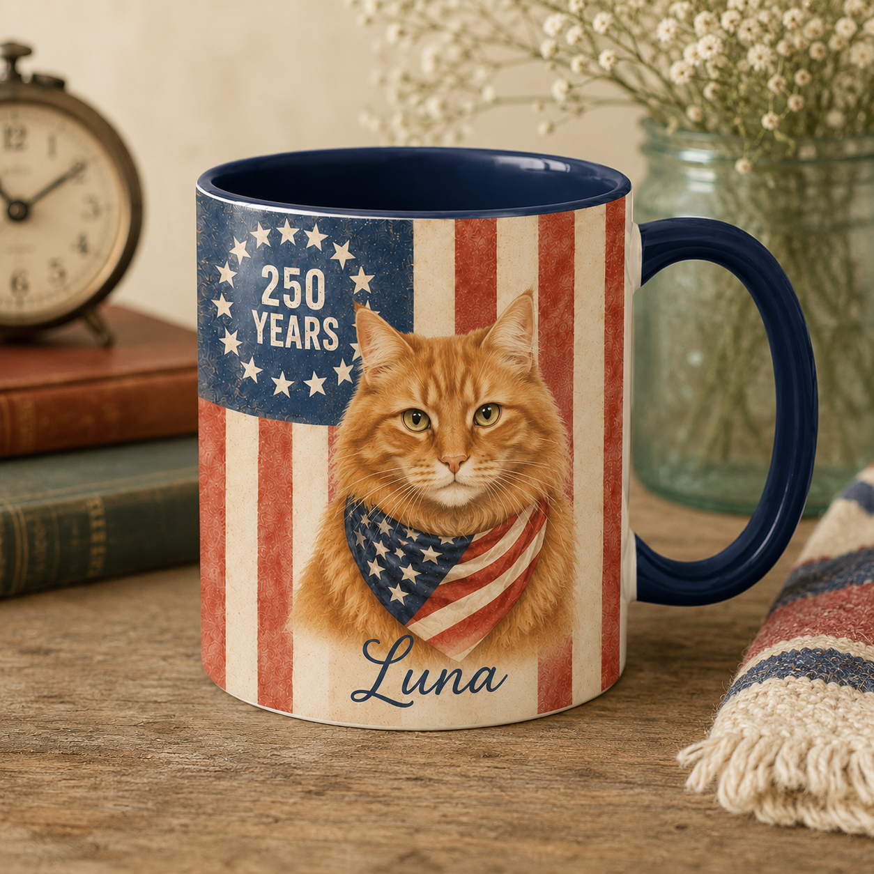 Personalized Patriotic Dog Mug