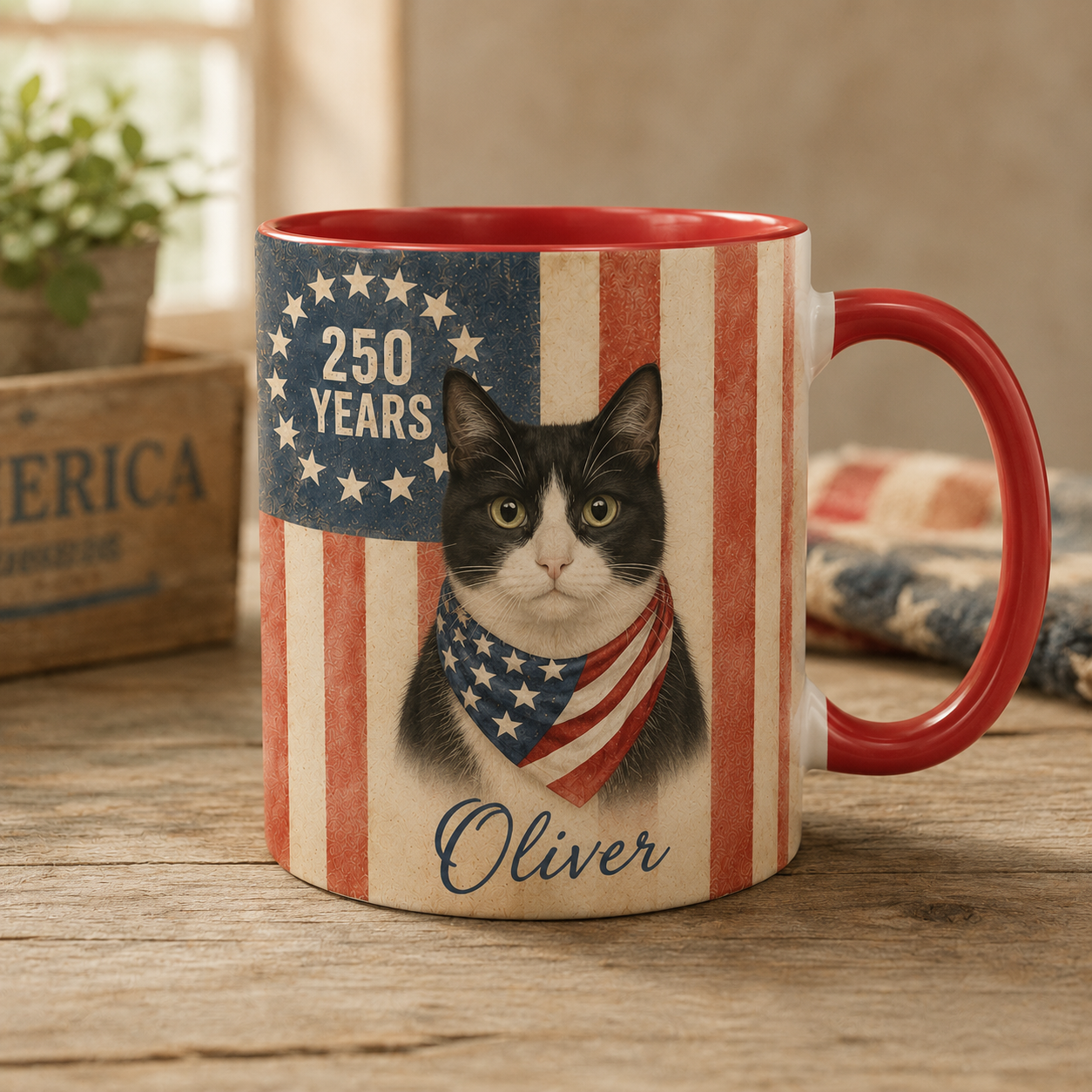 Personalized Patriotic Dog Mug