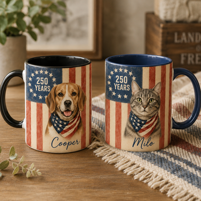 Personalized Patriotic Dog Mug