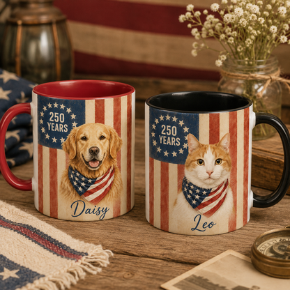 Personalized Patriotic Dog Mug