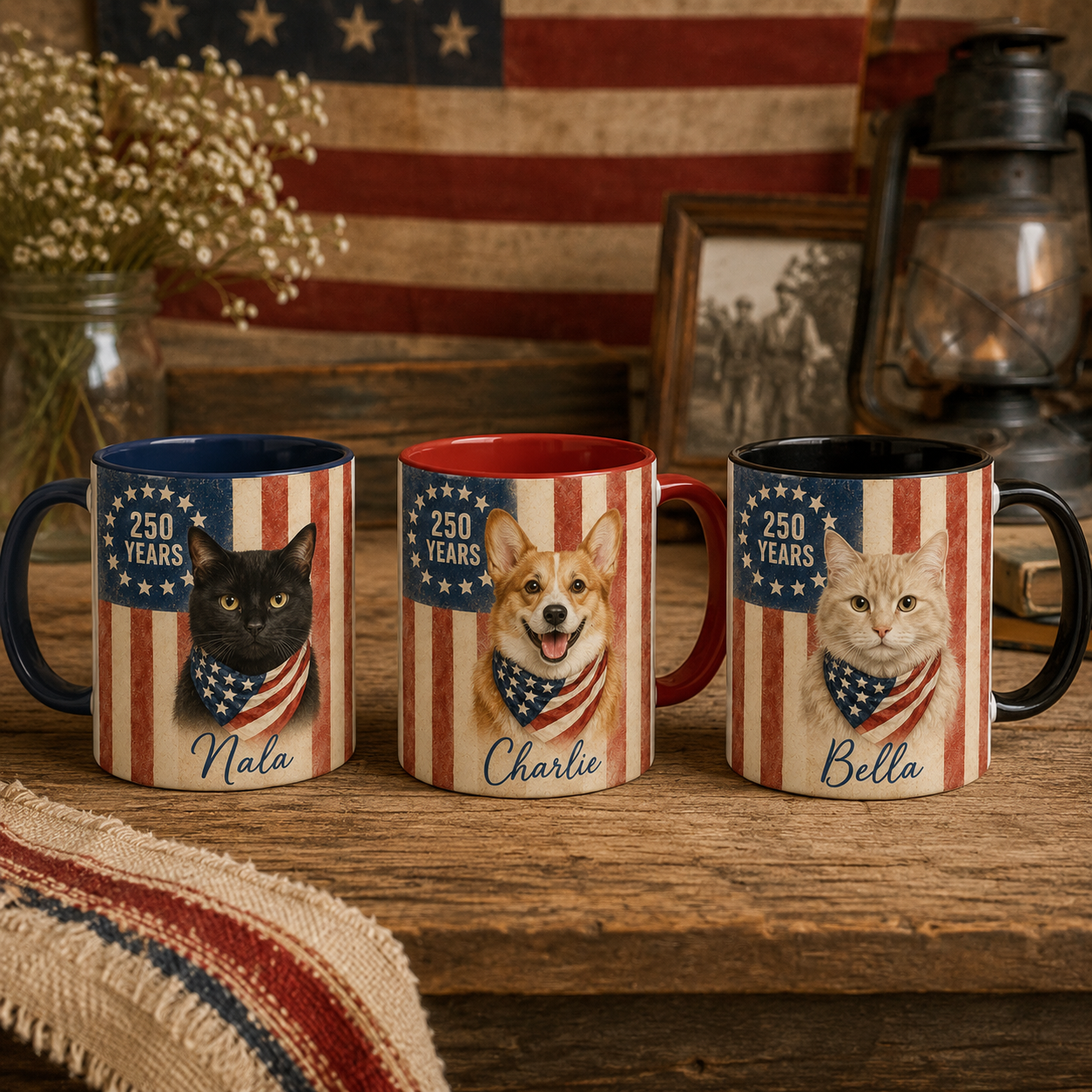Personalized Patriotic Dog Mug