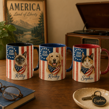 Personalized Patriotic Dog Mug