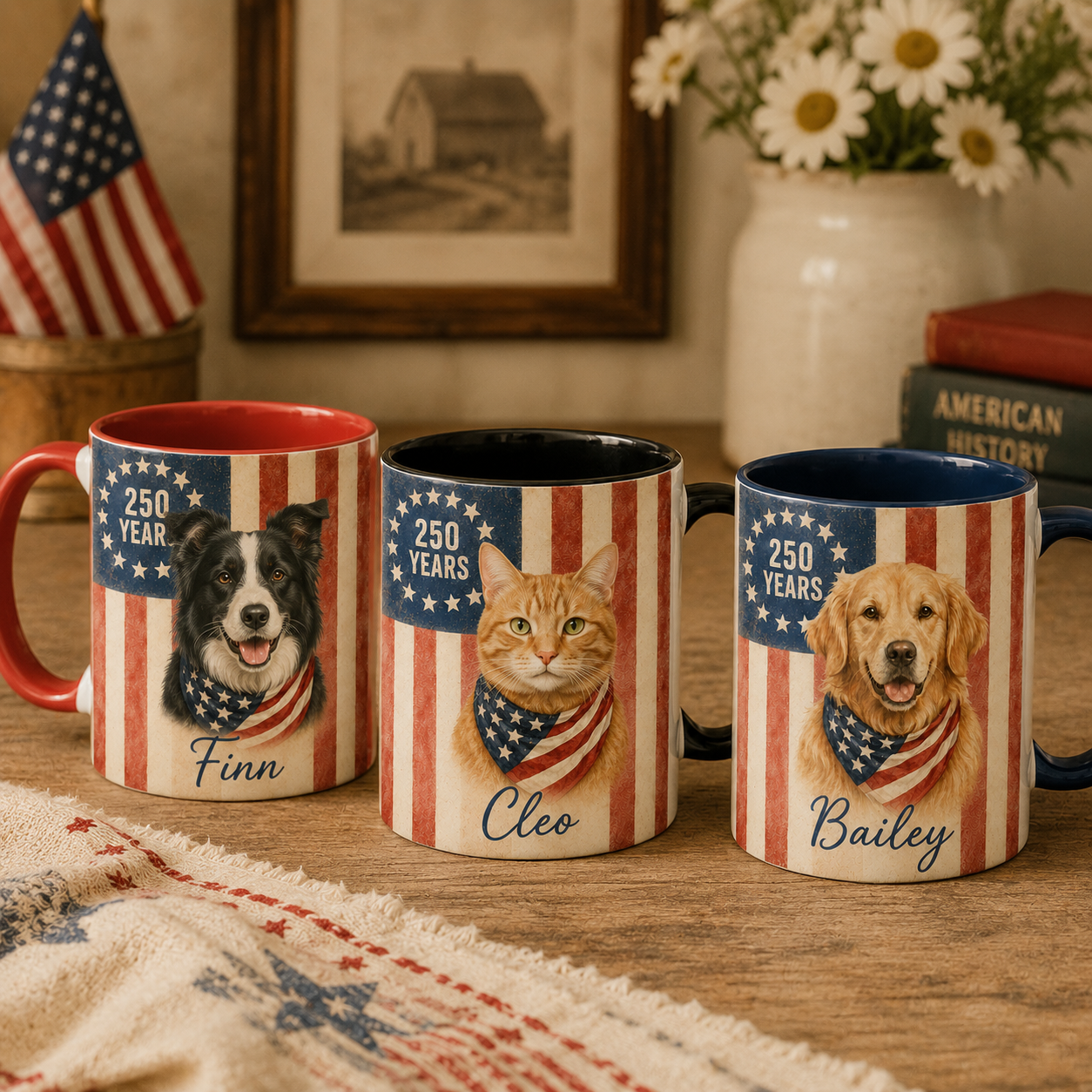 Personalized Patriotic Dog Mug