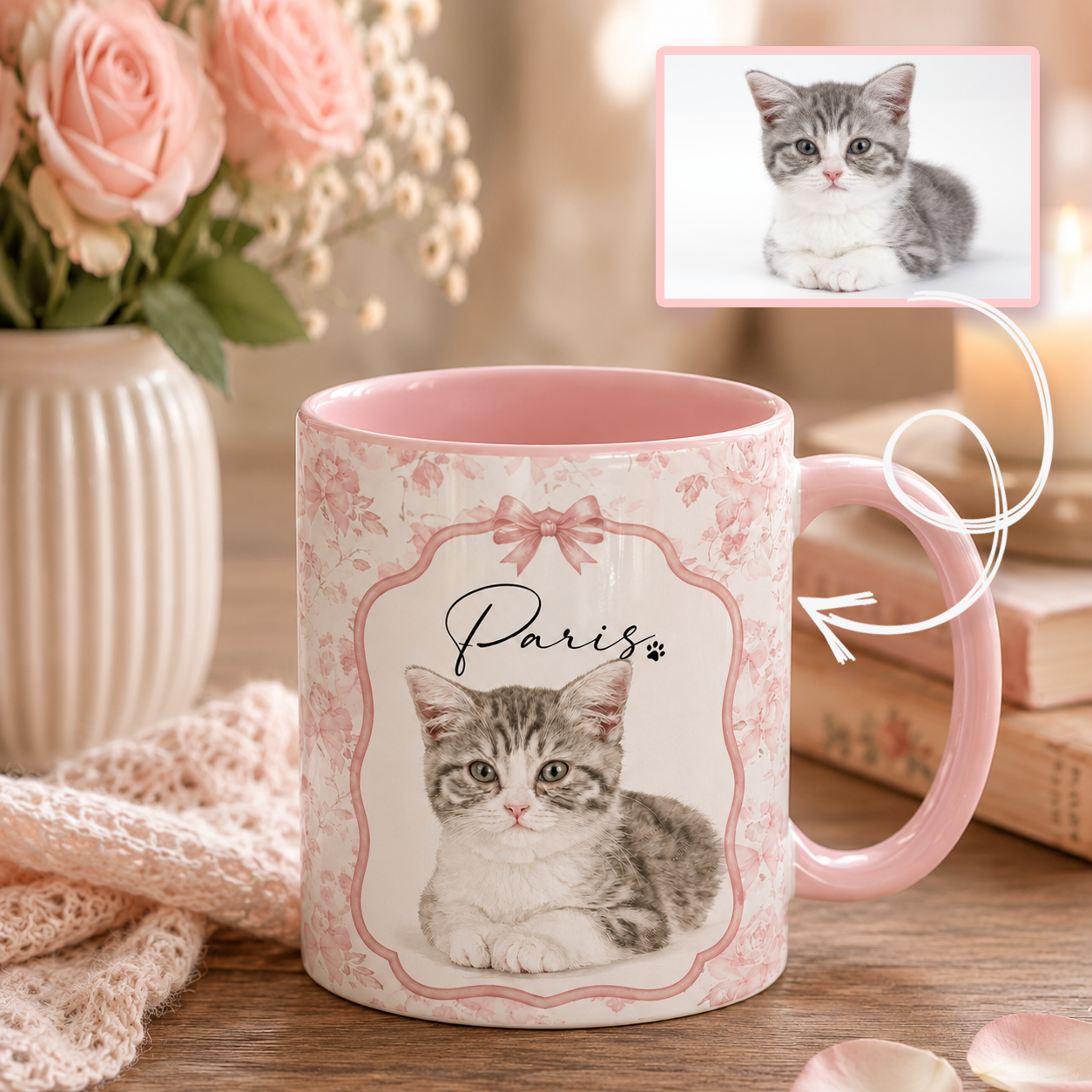 Custom Floral Pet Mug