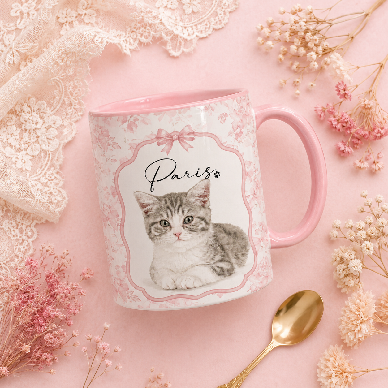 Custom Floral Pet Mug