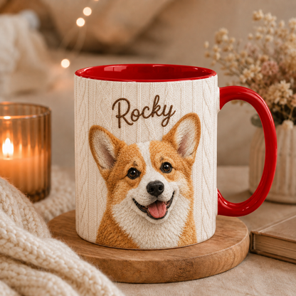 Custom Cozy Pet Portrait Mug