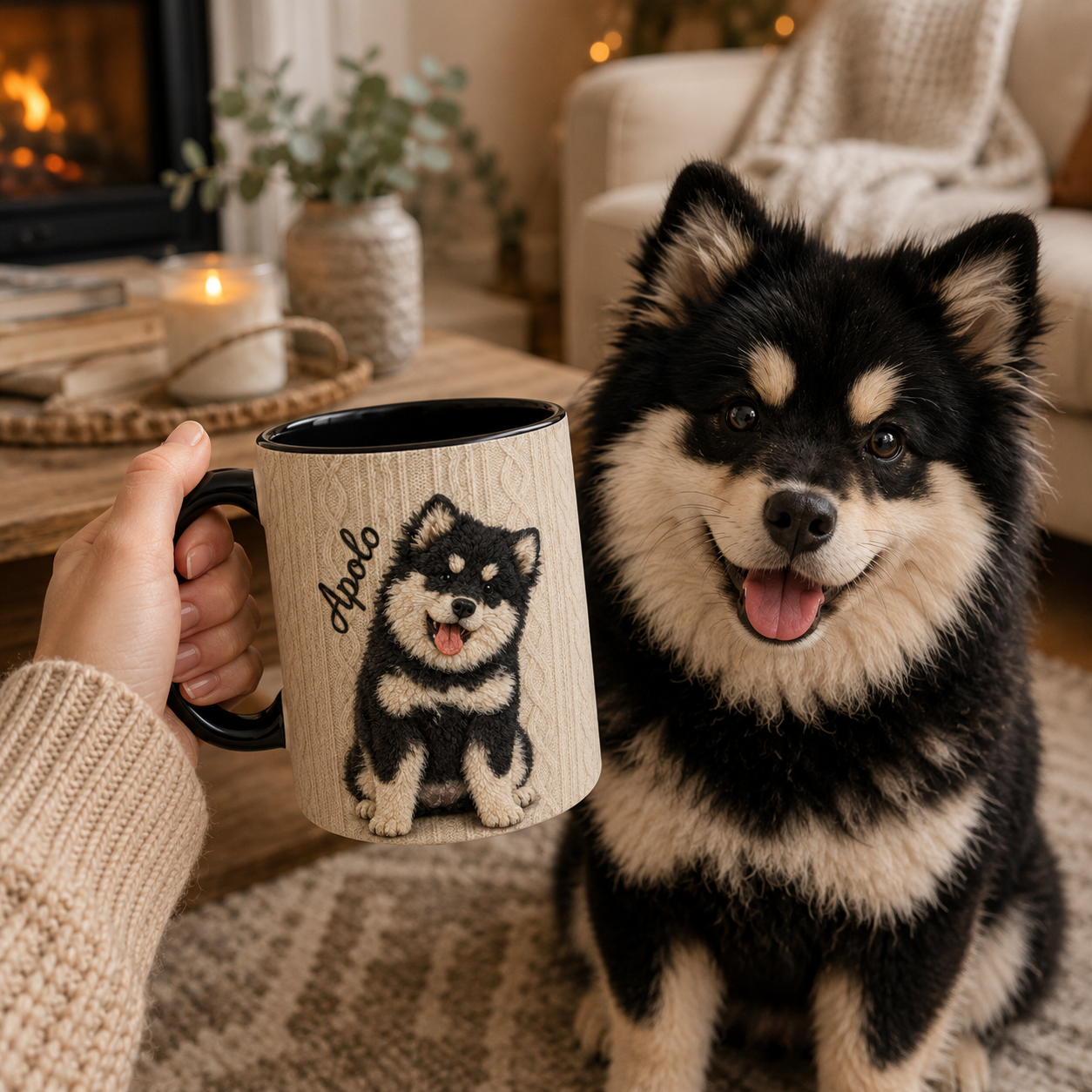 Custom Cozy Pet Portrait Mug