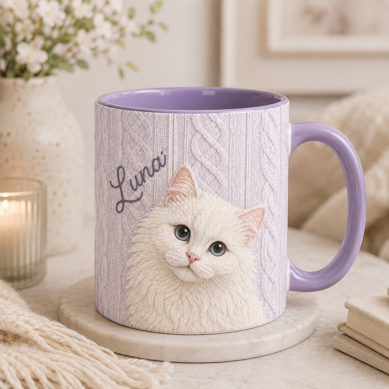 Custom Cozy Pet Portrait Mug