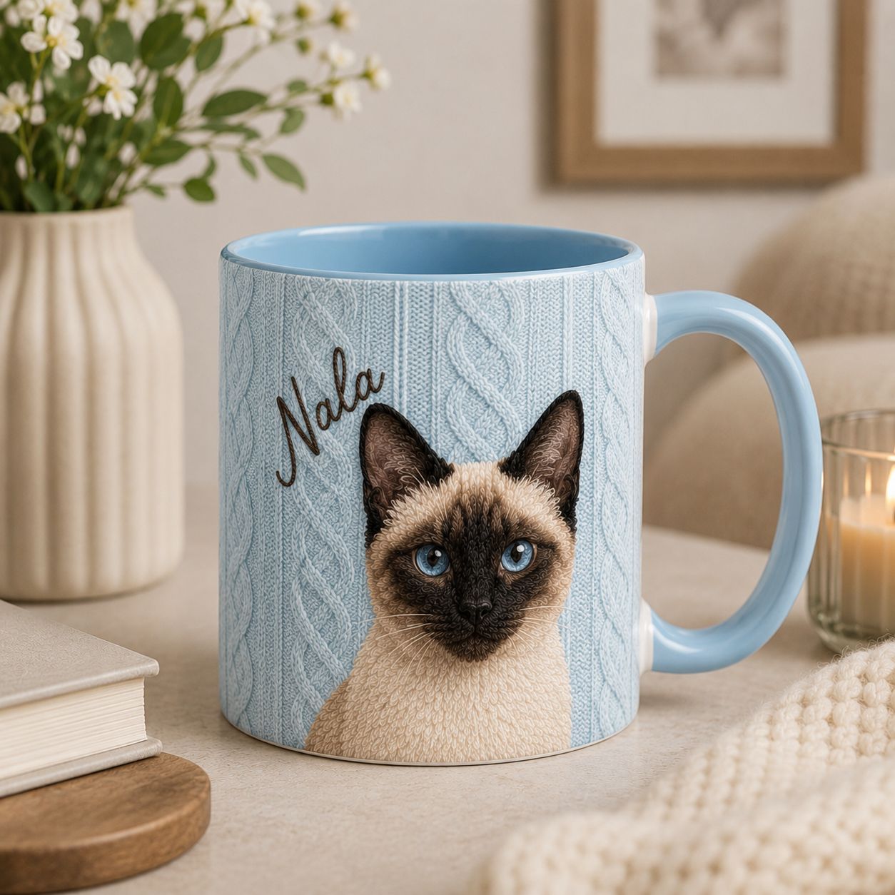 Custom Cozy Pet Portrait Mug