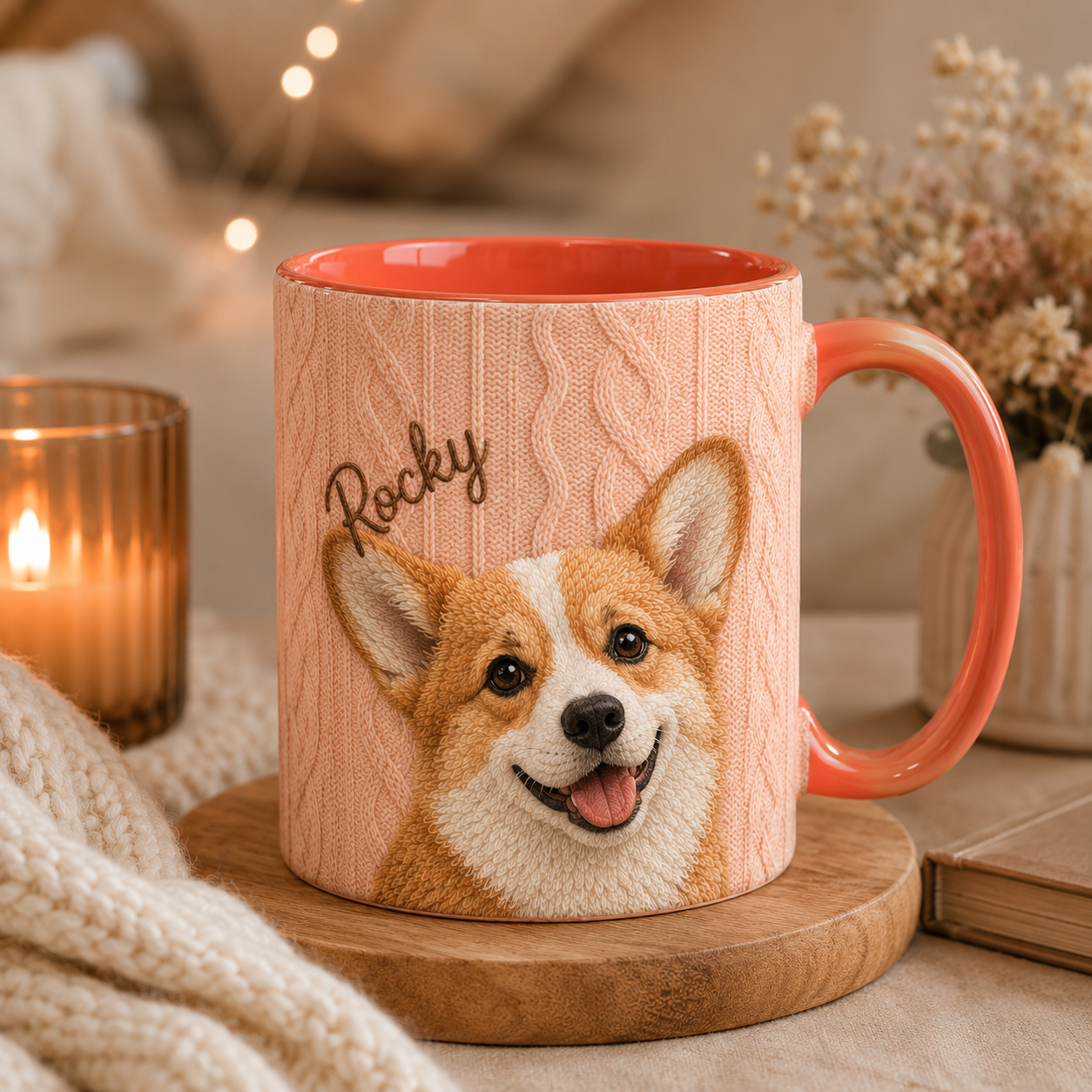 Custom Cozy Pet Portrait Mug