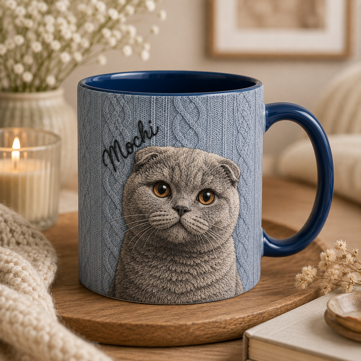 Custom Cozy Pet Portrait Mug