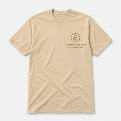 Restaurant Staff T-Shirt – Front & Back Logo Uniform Shirt for Cafe & Bar Crew