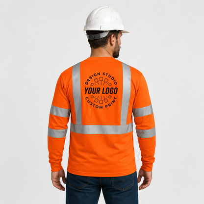Custom ANSI Class 3 Safety Shirt with Logo – CornerStone CS203 Long Sleeve Hi-Vis Work Tee