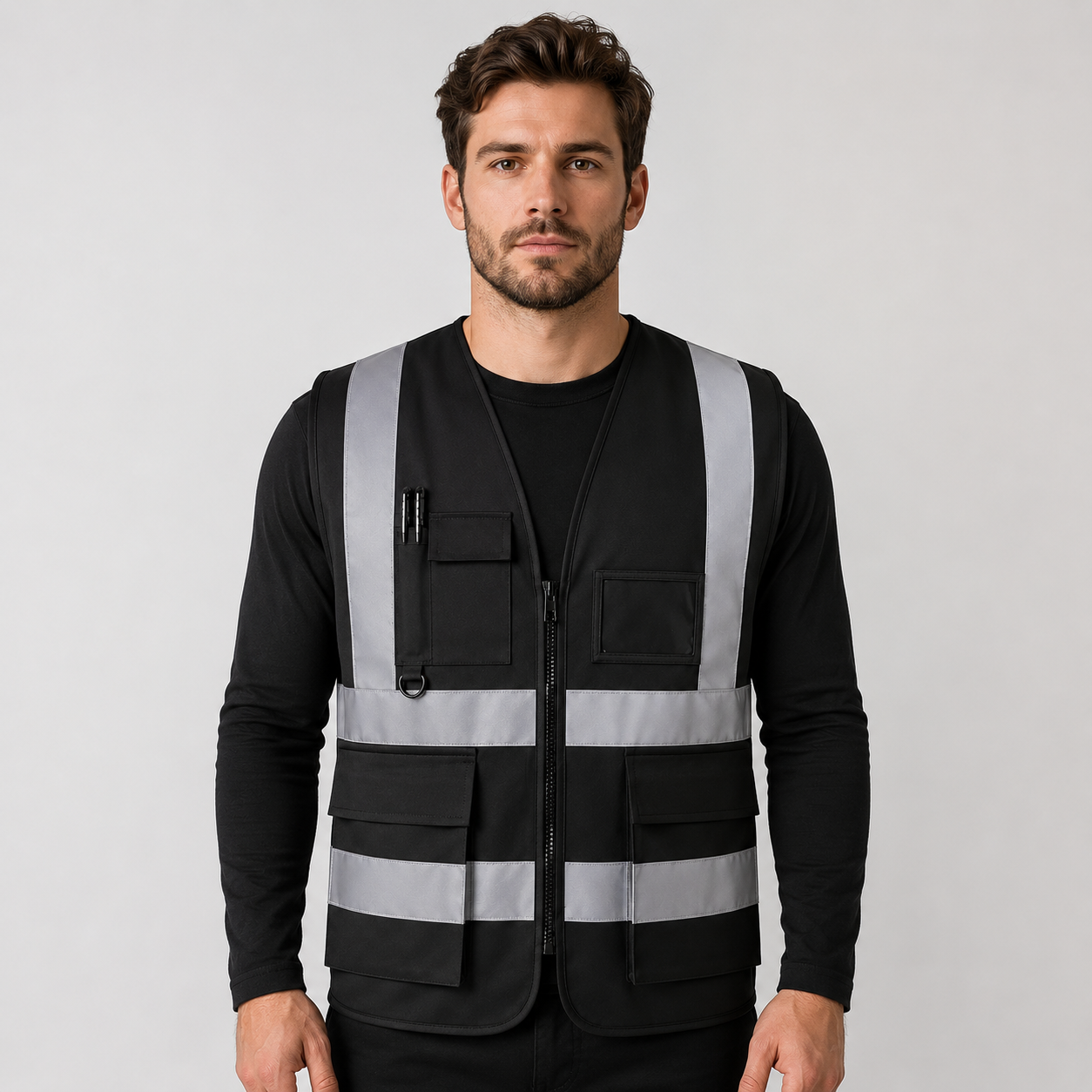 Custom High-Visibility Safety Vest with Logo and Text – Reflective Work Vest for Crews