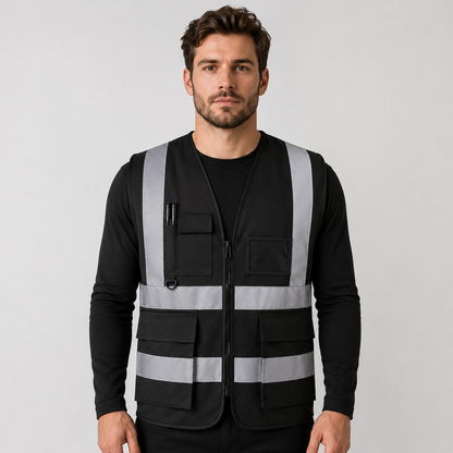 Custom High-Visibility Safety Vest with Logo and Text – Reflective Work Vest for Crews