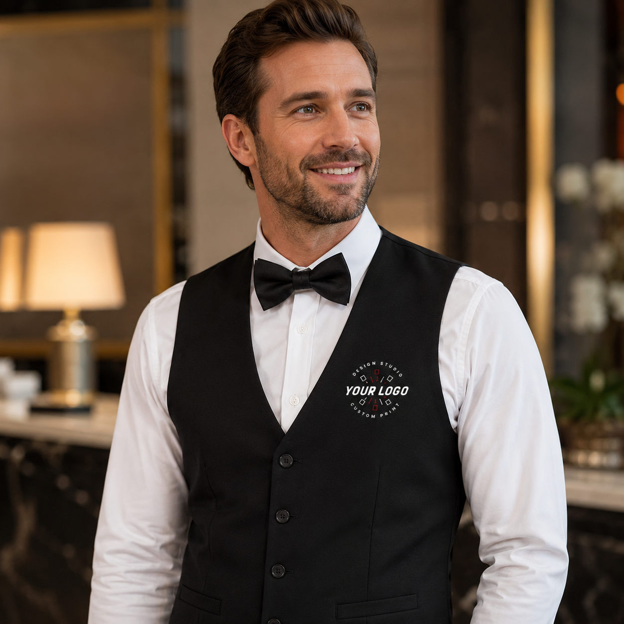 Waiter Uniform Set with Logo – Formal Restaurant Service Outfit