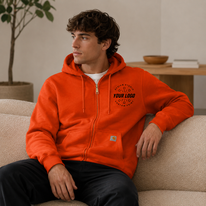 Personalized Carhartt Hoodie – Custom Logo Full-Zip Sweatshirt for Teams & Crews