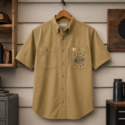 Carhartt Work Shirt with Logo – Short Sleeve Button-Down Uniform Shirt