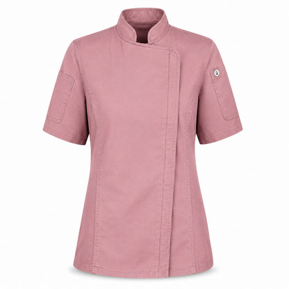 Women’s Short Sleeve Chef Jacket – Logo Service Uniform Jacket
