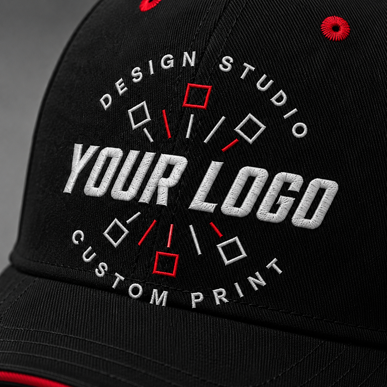 Custom Embroidered Contrast Trim Brushed Cotton Cap