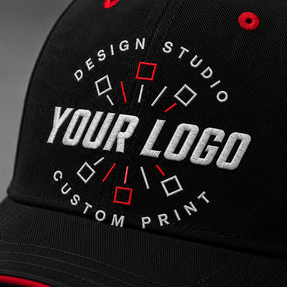 Custom Embroidered Contrast Trim Brushed Cotton Cap