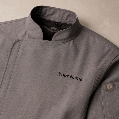 Long Sleeve Chef Jacket – Modern Kitchen Service Coat with Logo