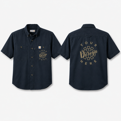 Carhartt Work Shirt with Logo – Short Sleeve Button-Down Uniform Shirt