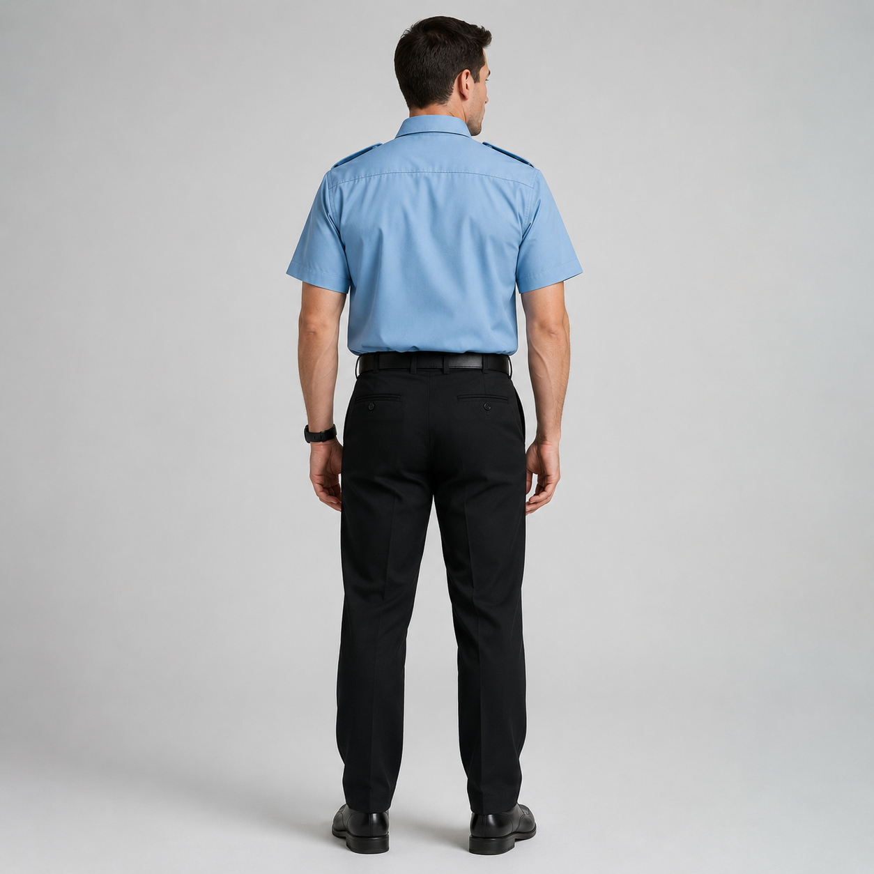 Light Blue Security Guard Uniform Shirt with Logo