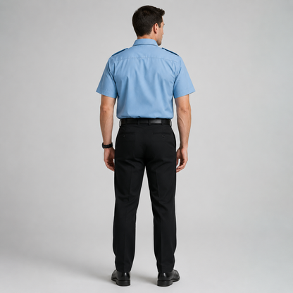 Light Blue Security Guard Uniform Shirt with Logo
