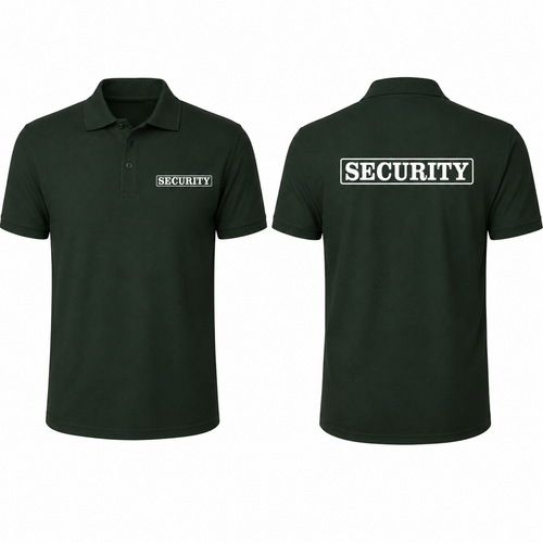 Security Polo Shirt with Front & Back Print – Professional Guard Uniform