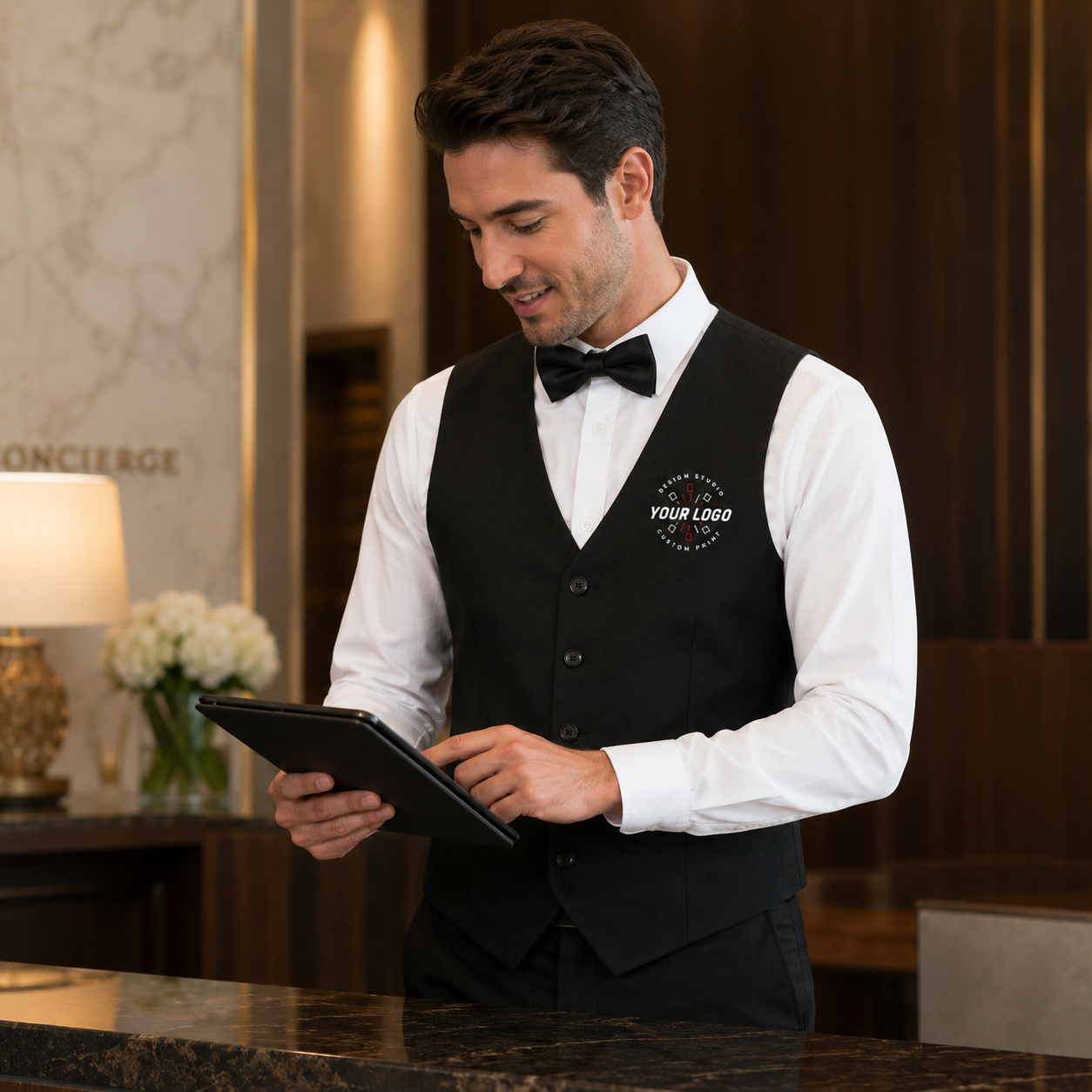 Waiter Uniform Set with Logo – Formal Restaurant Service Outfit