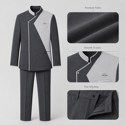 Men’s Hotel Concierge Uniform with Logo – Luxury Reception Staff Outfit