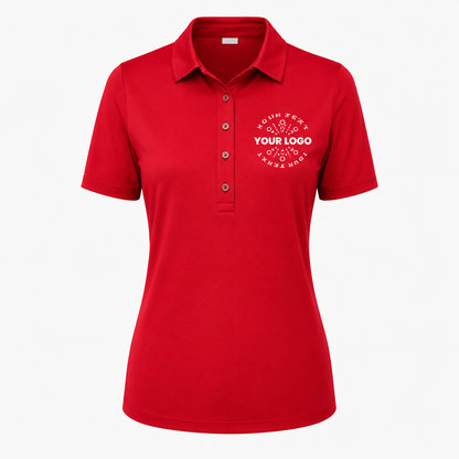 Women’s Performance Polo with Logo – UV Protection Sport Uniform Shirt
