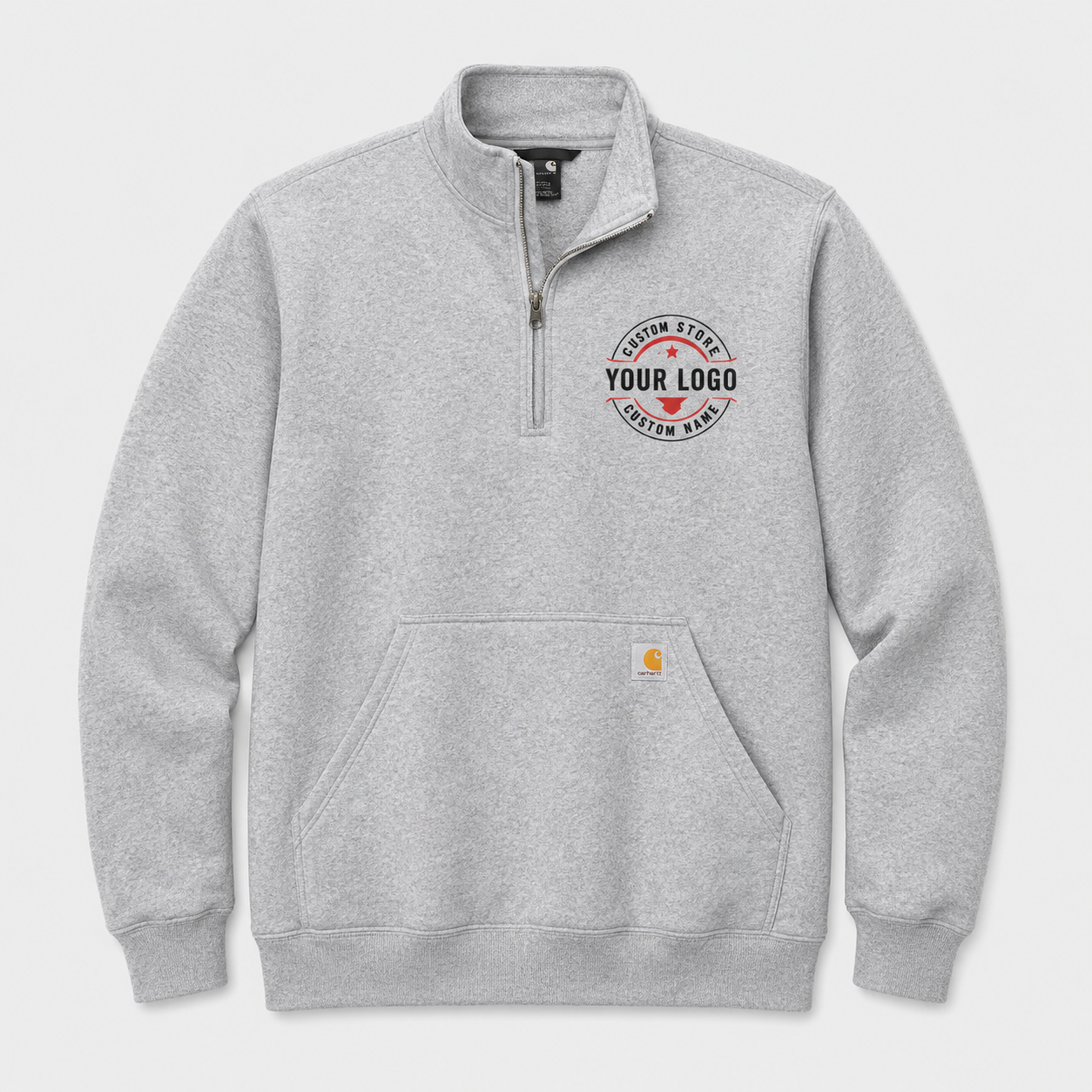 Custom Carhartt 1/4-Zip Sweatshirt with Logo – Midweight Mock Neck Workwear Pullover