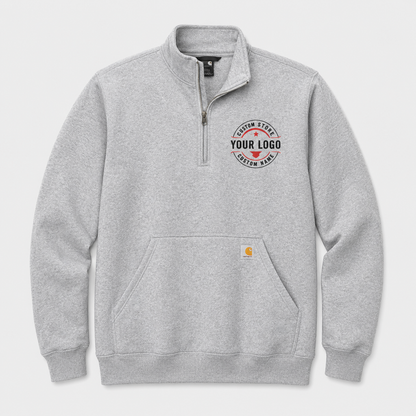 Custom Carhartt 1/4-Zip Sweatshirt with Logo – Midweight Mock Neck Workwear Pullover