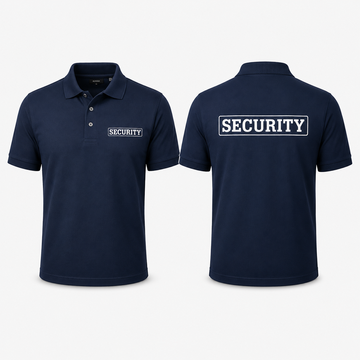 Security Polo Shirt with Front & Back Print – Professional Guard Uniform