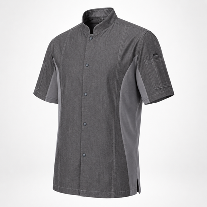 Unisex Mesh Panel Chef Coat – Breathable Kitchen Uniform with Logo