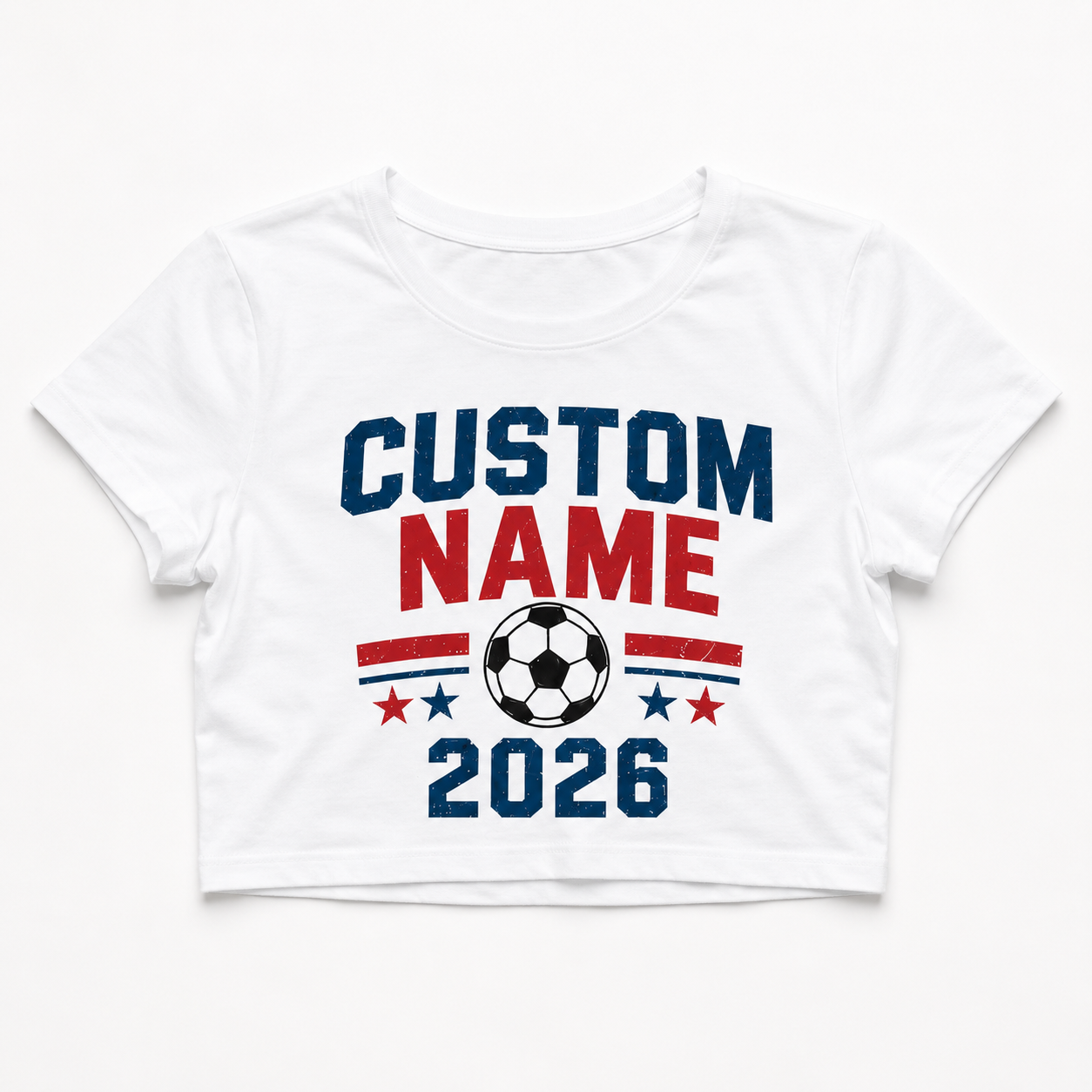 Personalized Soccer Game Day Crop Top, Custom Name and Number Shirt, Women’s Soccer Fan Tee, Team Spirit Shirt, 2026 Sports Game Day Top