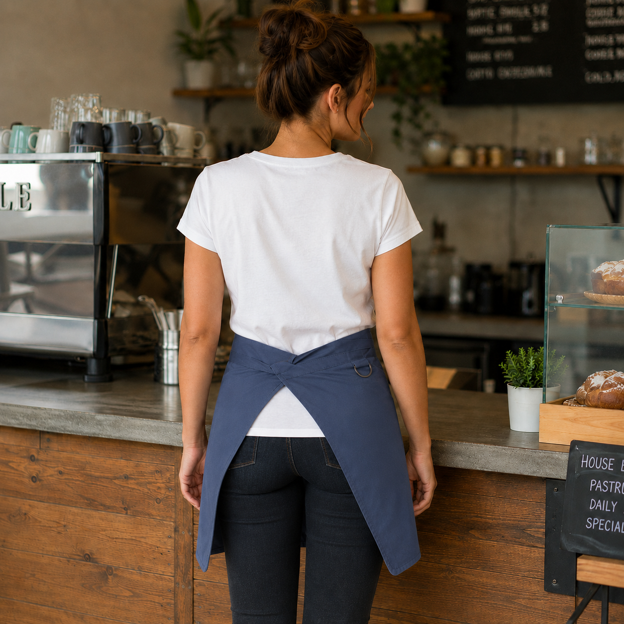 Brio Half Bistro Apron – Lightweight Logo Waist Apron for Restaurants