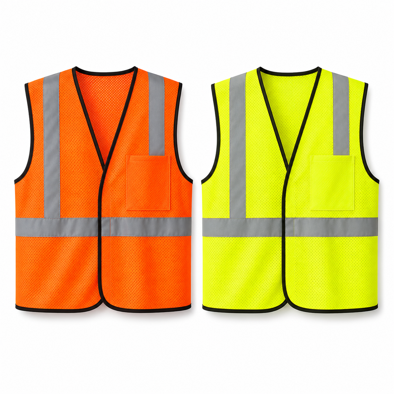 Custom High-Visibility Safety Vest with Logo – Lime Mesh Work Vest for Outdoor Crews