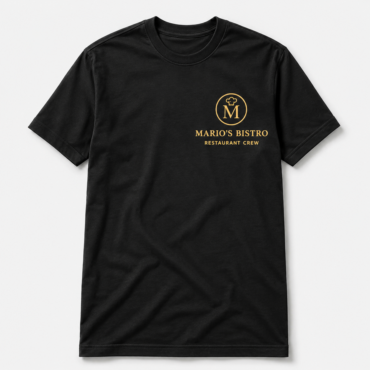 Restaurant Staff T-Shirt – Front & Back Logo Uniform Shirt for Cafe & Bar Crew