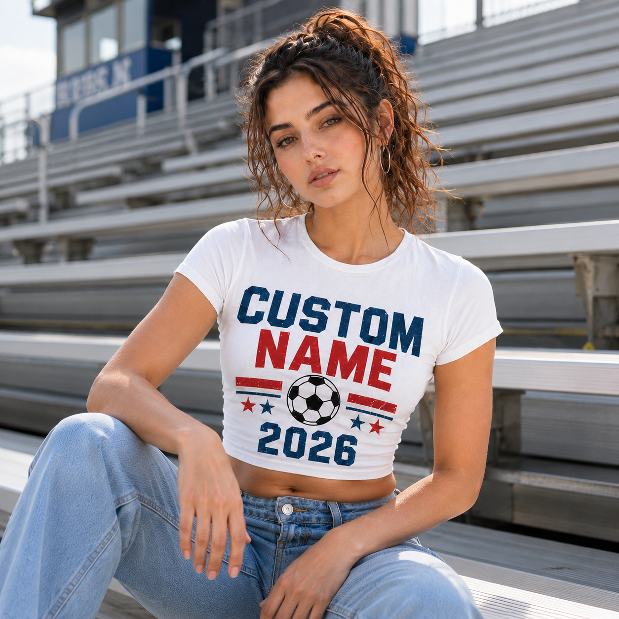 Personalized Soccer Game Day Crop Top, Custom Name and Number Shirt, Women’s Soccer Fan Tee, Team Spirit Shirt, 2026 Sports Game Day Top