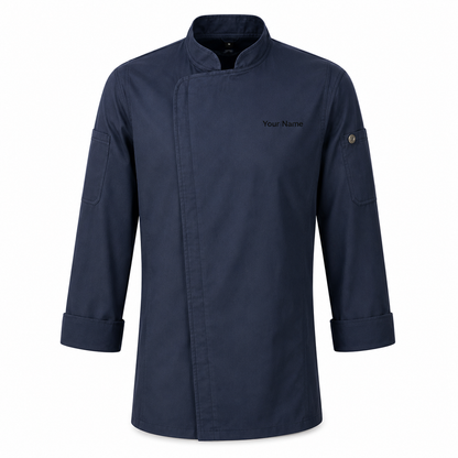 Long Sleeve Chef Jacket – Modern Kitchen Service Coat with Logo