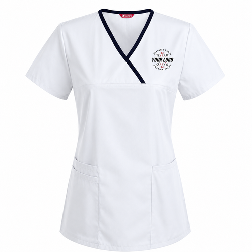 Personalized Women’s Medical Scrub Top – Embroidered Healthcare Uniform Shirt