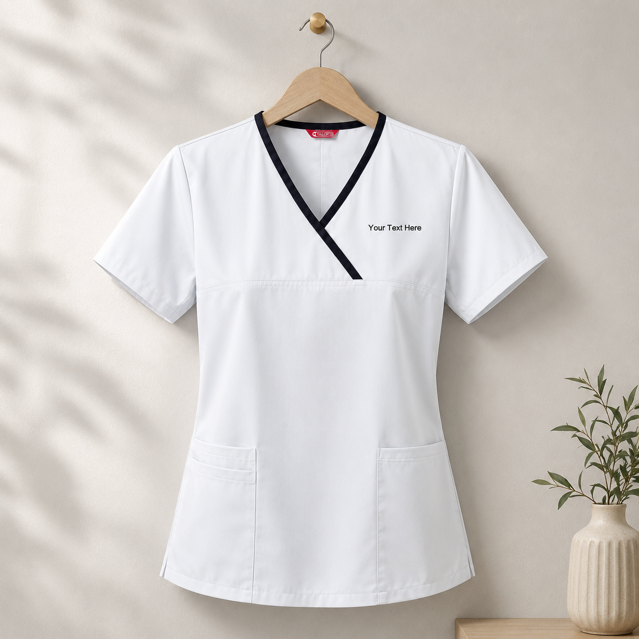 Personalized Women’s Medical Scrub Top – Embroidered Healthcare Uniform Shirt